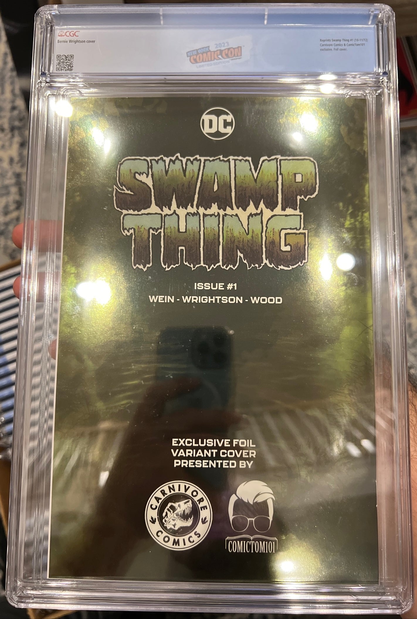 Swamp Thing #1 CGC 9.8 (NYCC Foil Facsimile) w/ custom label