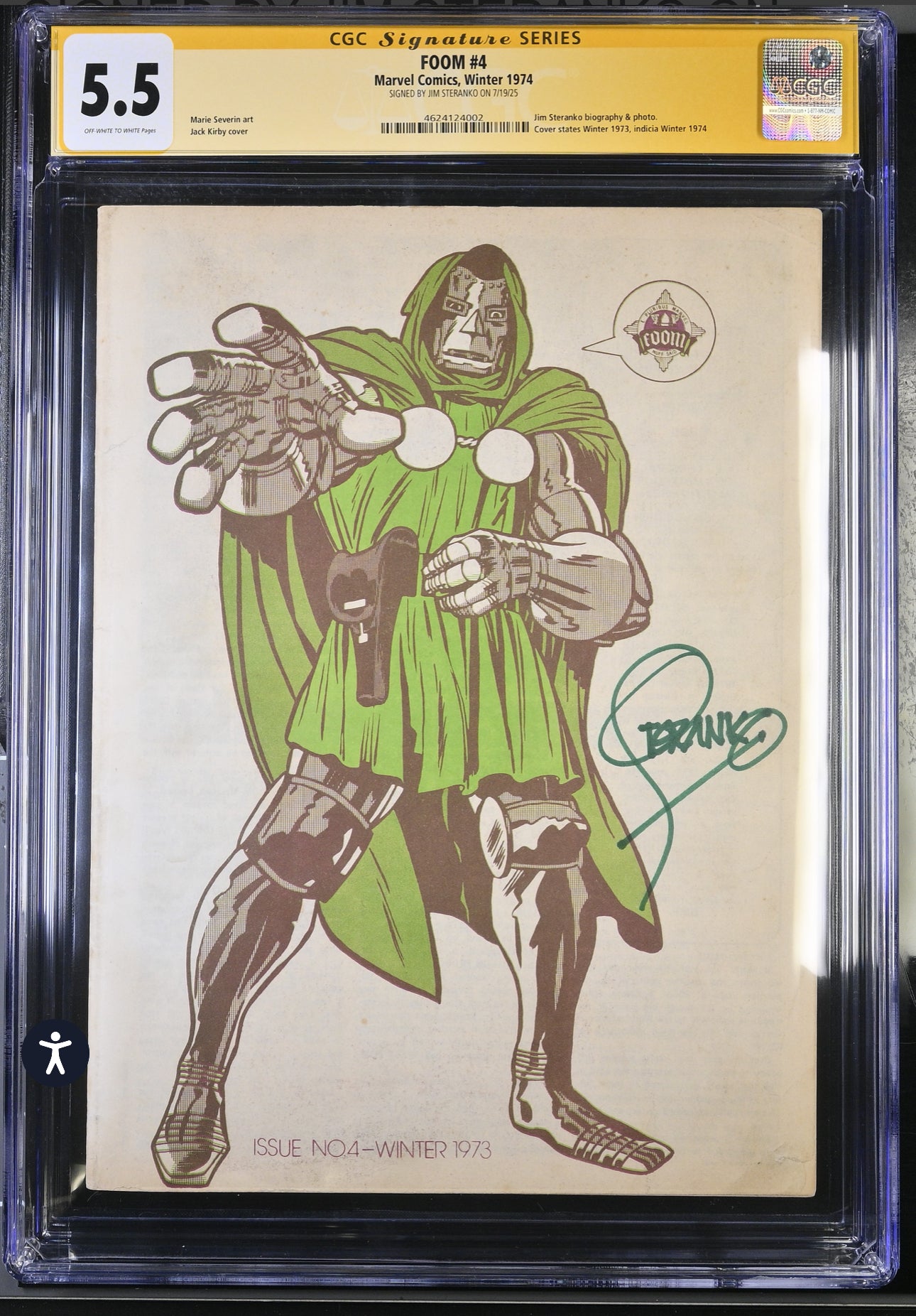 Foom #4 CGC SS 5.5 (Marvel, 1973) Signed by Jim Steranko (Doctor Doom Cover)