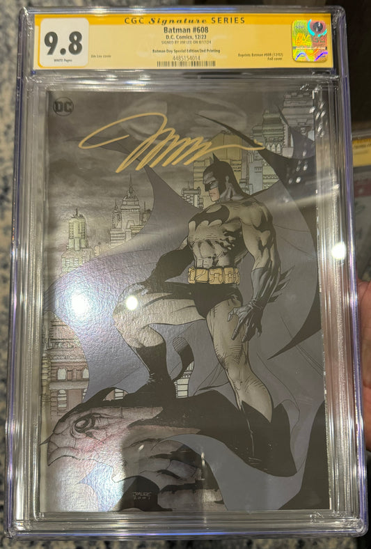 Batman #608 CGC SS 9.8 (DC, Batman Day Special Edition Foil) Signed By Jim Lee