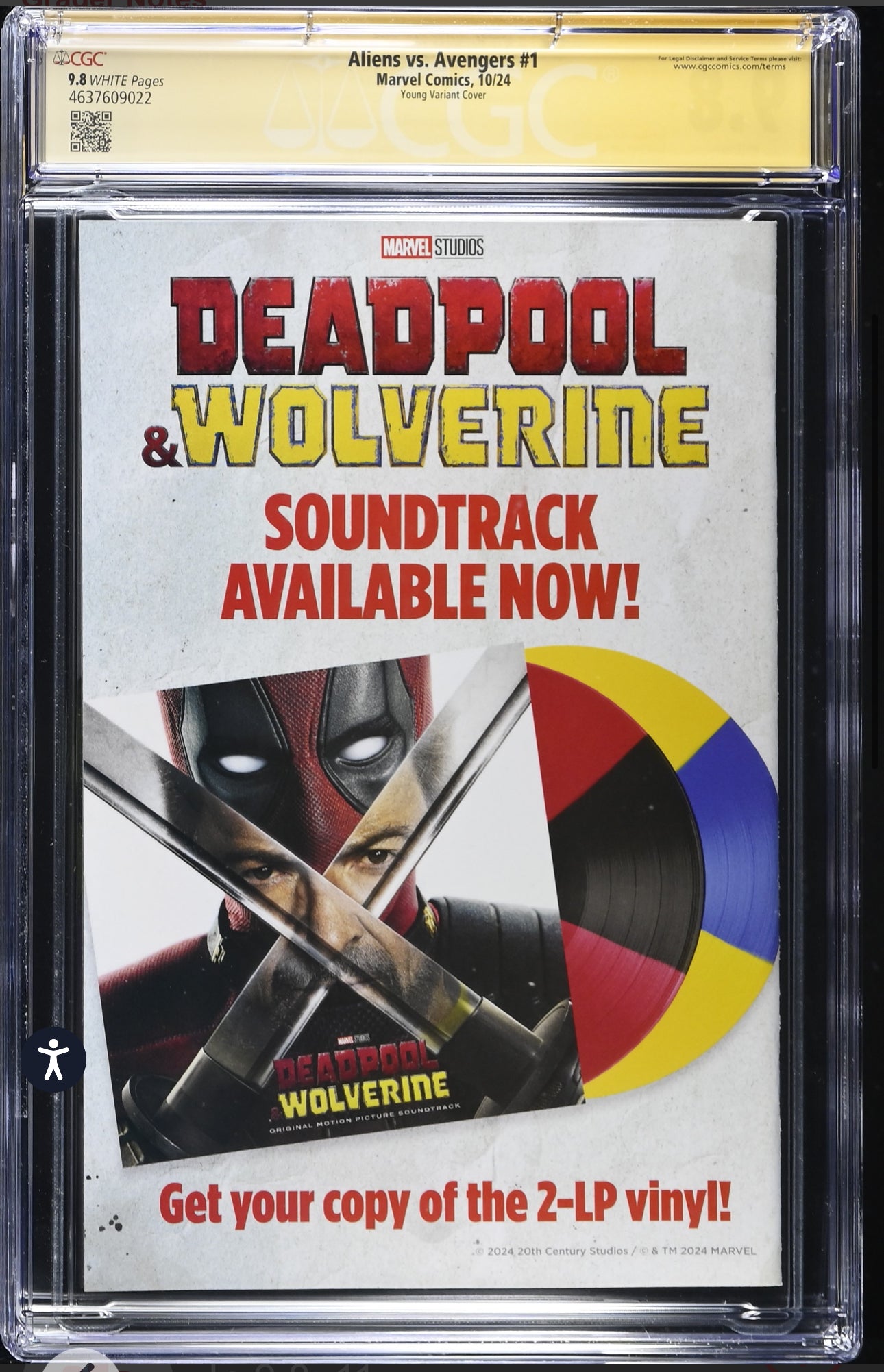 Aliens vs. Avengers #1 CGC SS 9.8 ( Marvel, 2024) Skottie Young Variant signed by Jonathan Hickman & Skottie Young