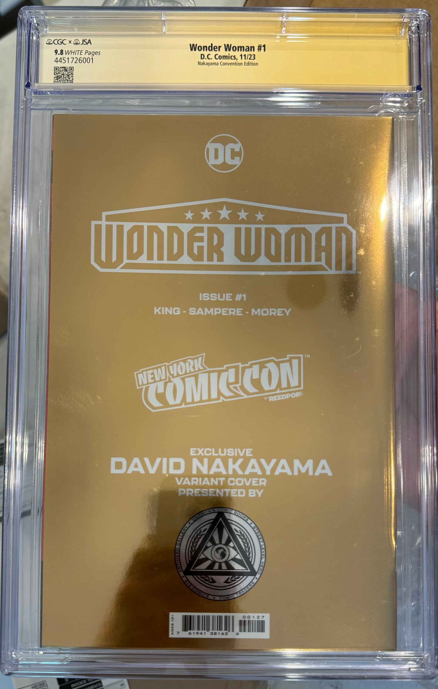 Wonder Woman #1 CGC x JSA 9.8 Signed by David Nakayama (DC, 2023) NYCC Foil Edition