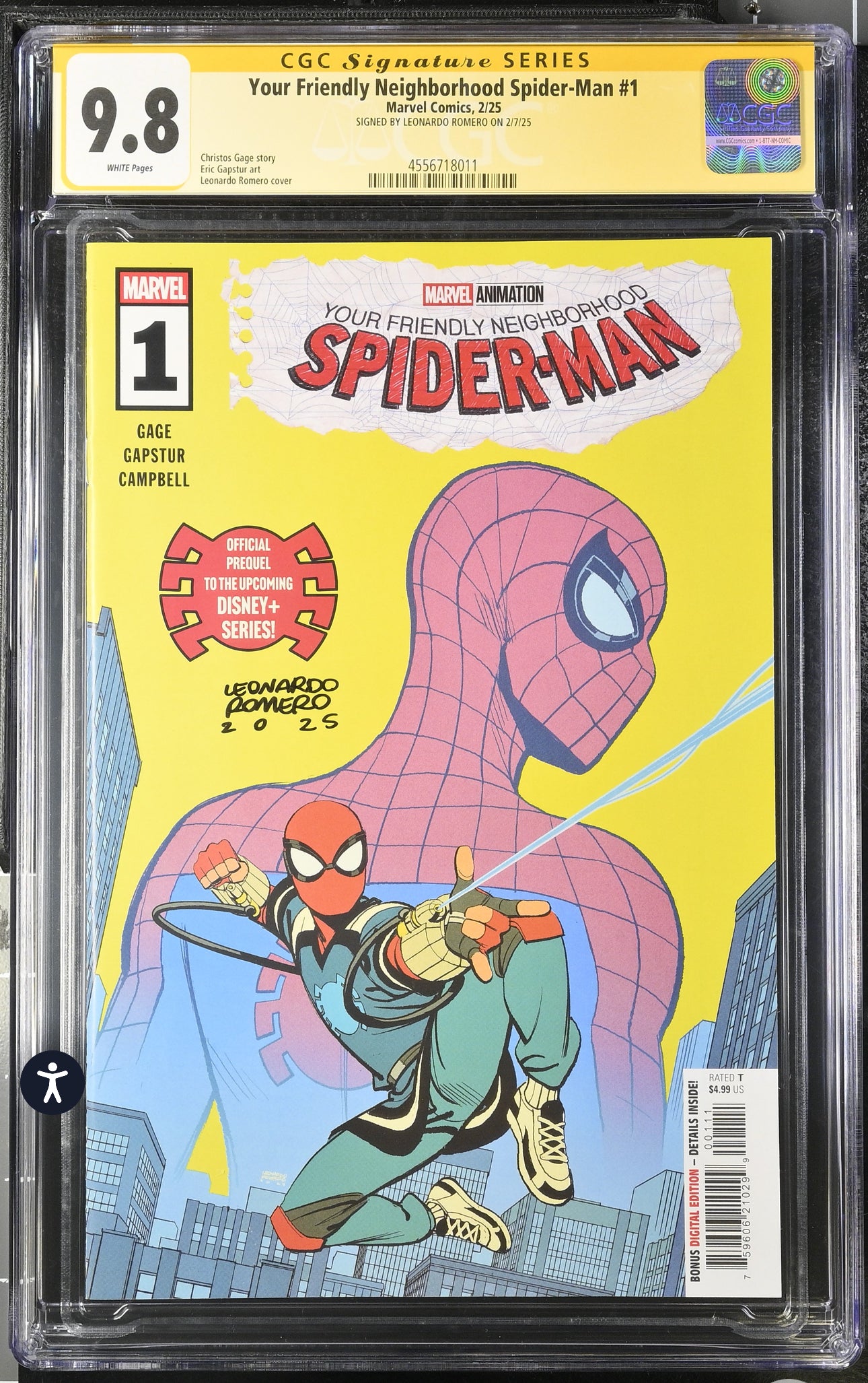 Your Friendly Neighborhood Spider-Man #1 CGC SS 9.8 (Marvel, 2025) Signed By Leonardo Romero