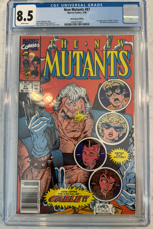 New mutants #87 CGC 8.5 Newsstand Edition (Marvel, 1st Series) 1st Appearance of Cable