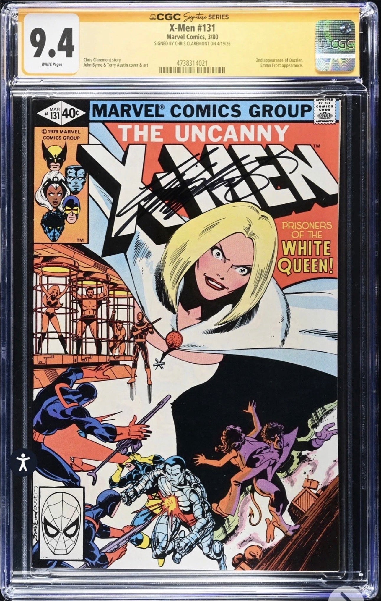 X-Men #131 CGC SS 9.4 Signed by Chris Claremont (Marvel, 1980) 2nd App of Dazzler