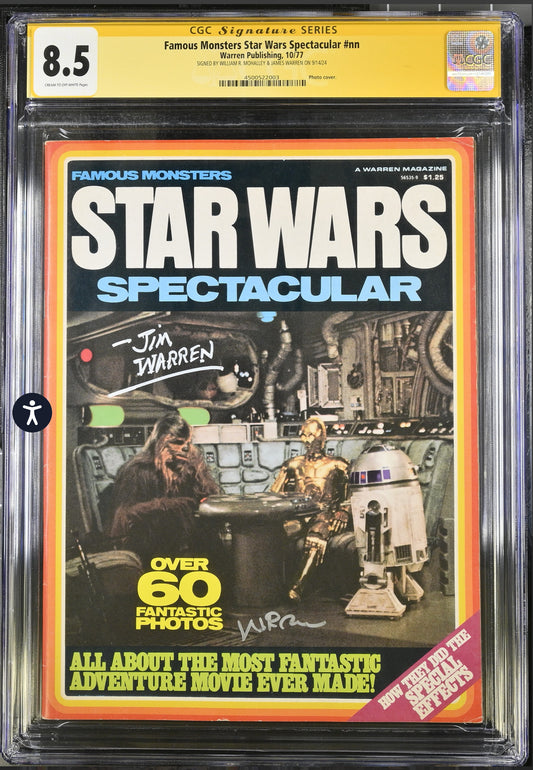 Famous Monsters Star Wars Spectacular CGC SS 8.5 (Warren Publishing, 1977) Signed By William R. Mohalley & James Warren