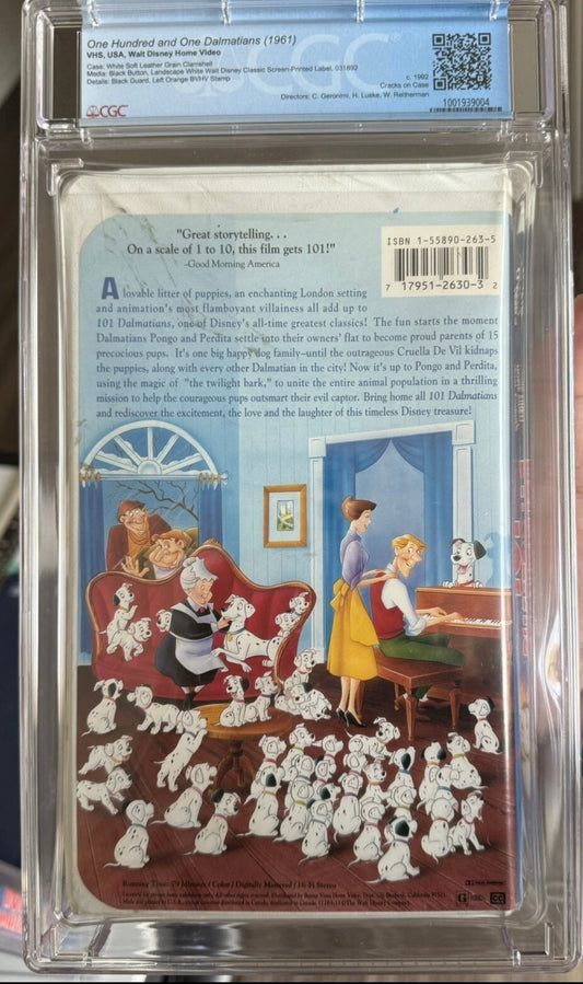 101 Dalmatians VHS CGC 7.5 (Walt Disney Home Video) Case 6.0, Media 9.4