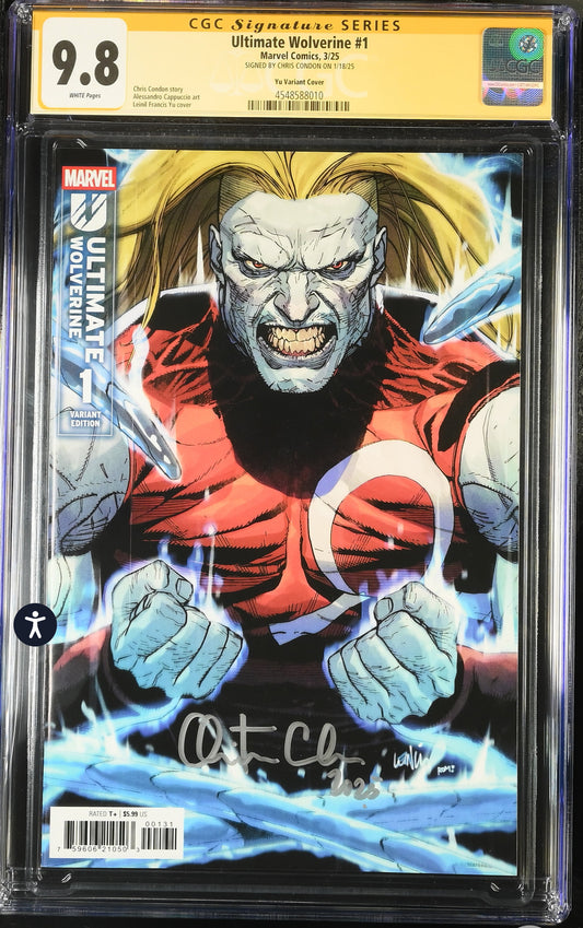 Ultimate Wolverine #1 CGC SS 9.8 (Marvel, 2025) Signed By Chris Condon (Leinil Francis Yu Variant)