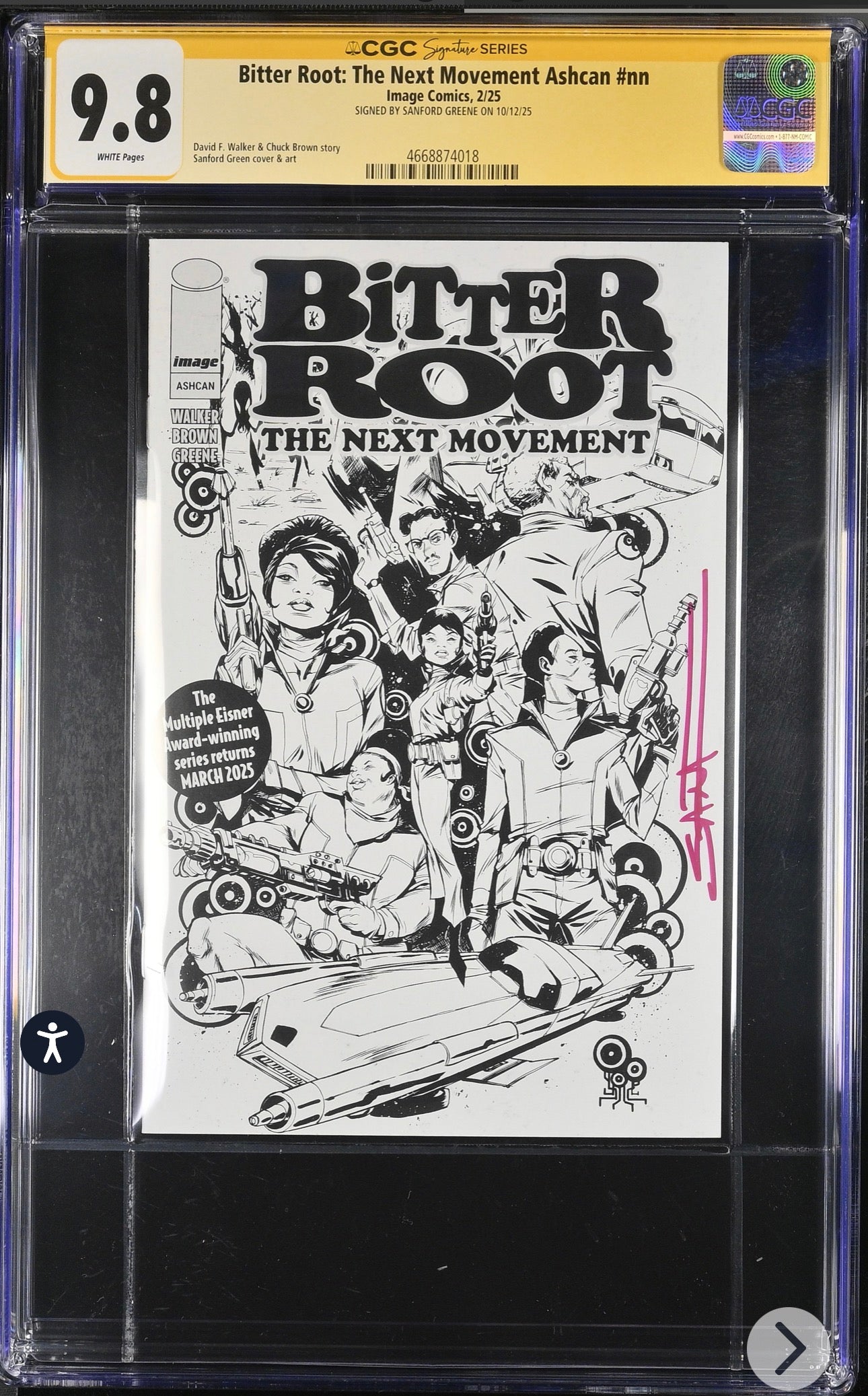 Bitter Root: The Next Movement Ashcan #nn CGC SS 9.8 (Image, 2025) Signed By Sanford Greene