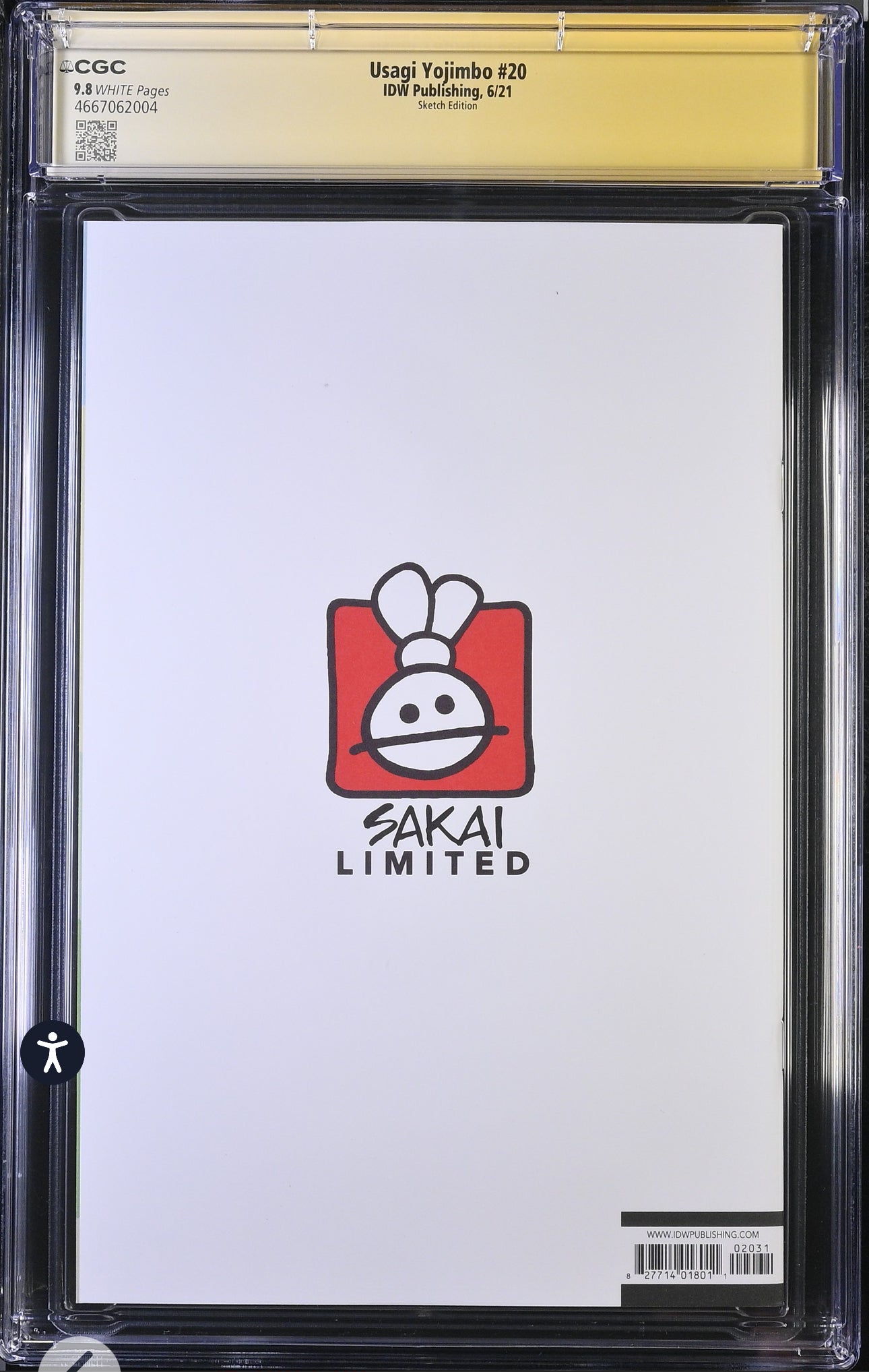 USAGI YOJIMBO #1 CGC SS 9.8 Signed And Original Sketch By Stan Sakai (IDW, 2021)