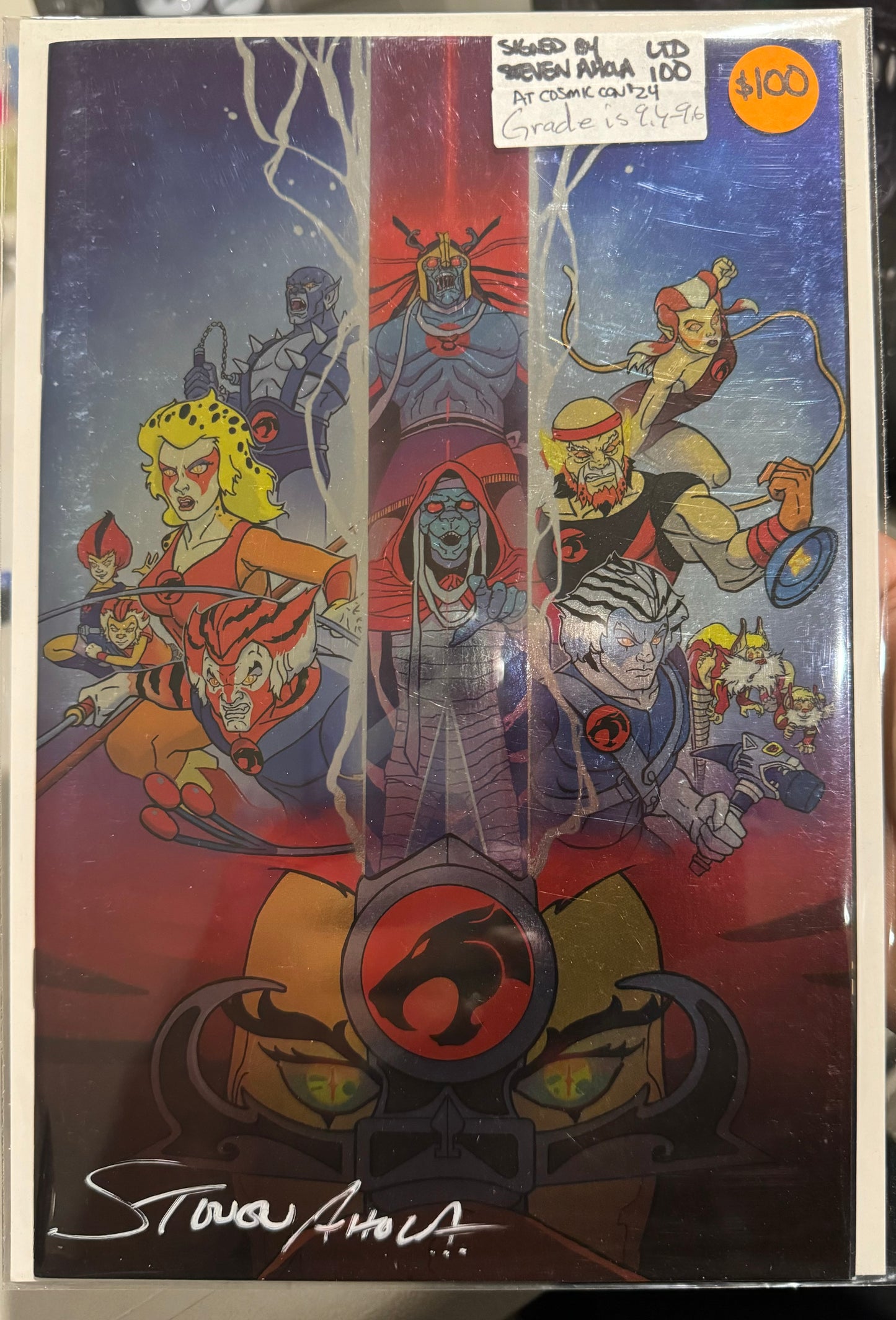 Thundercats #1 (Dynamite, 2024) Foil Cover Signed by Steven Ahola (LTD to 100 Copies)