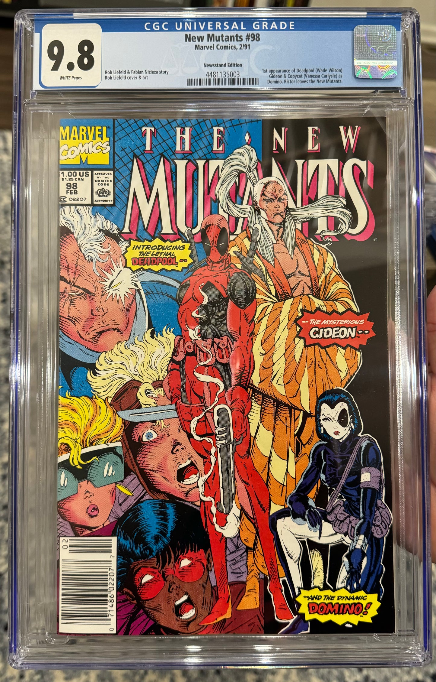 New Mutants #98 CGC 9.8 (Marvel, 1991) Newsstand Edition, 1st Appearance of Deadpool