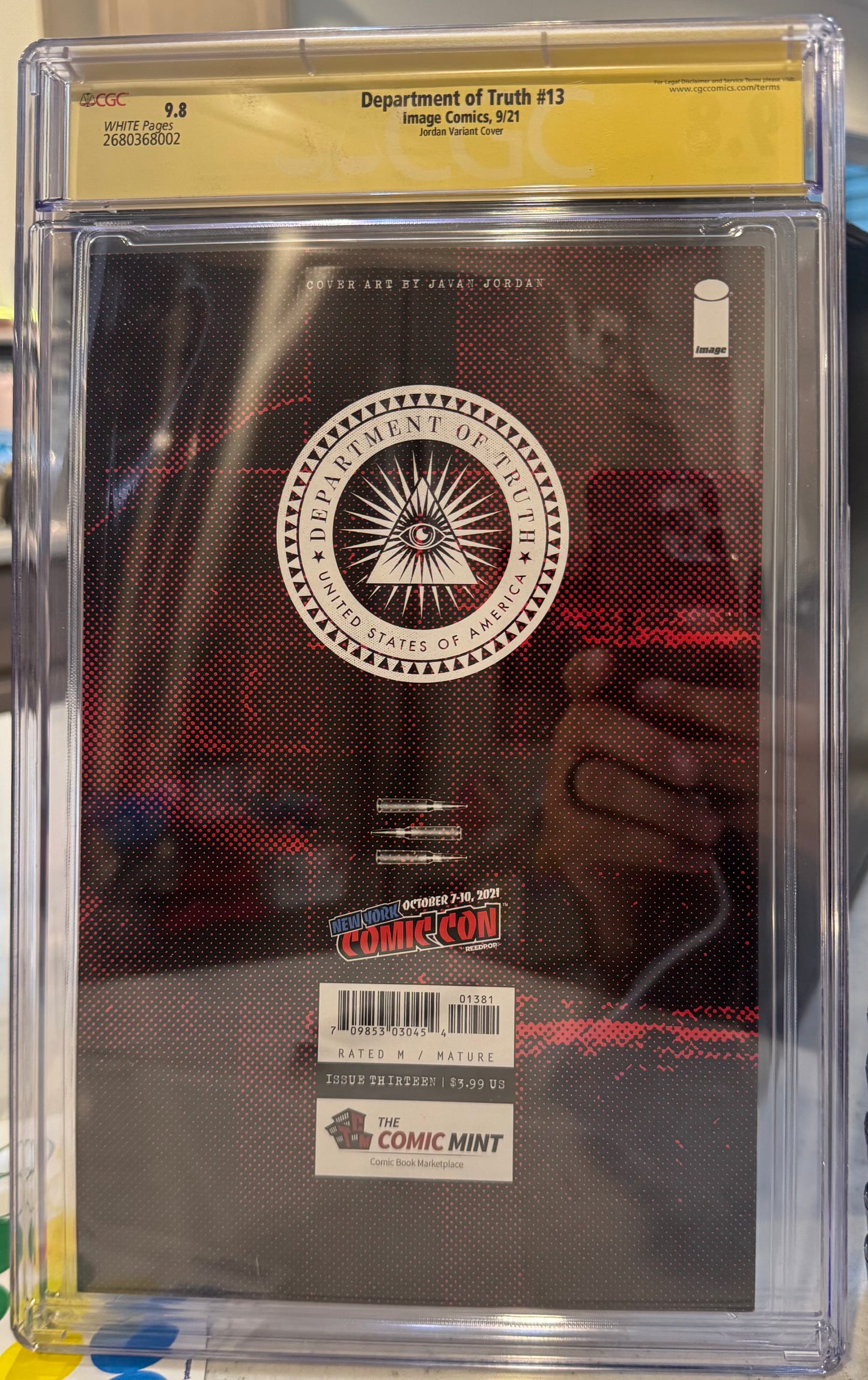 Department of Truth #13 CGC SS 9.8 Signed By Javan Jordan (Variant, Image, 2021)