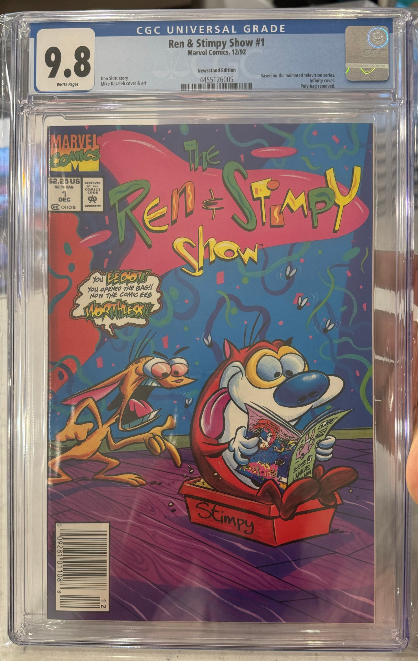 Ren & Stimpy Show #1 CGC 9.8 (Marvel, 1992) Newsstand Edition