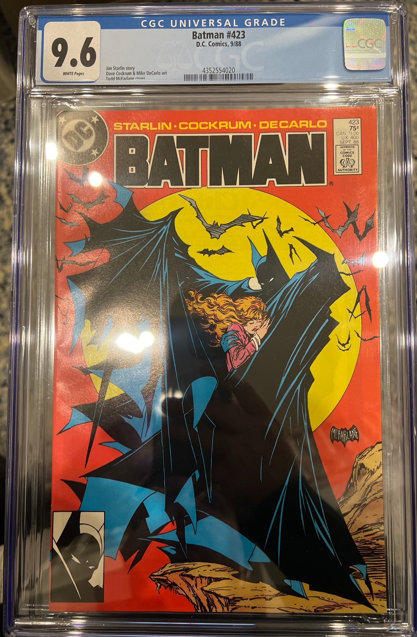 Batman #423 CGC 9.6 (1st Series) DC Comics 9/88, Iconic Todd McFarlane Cover