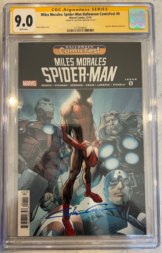 Miles Morales: Spider-Man Halloween ComicFest #0 CGC SS 9.8 (Signed by Clayton Crain)