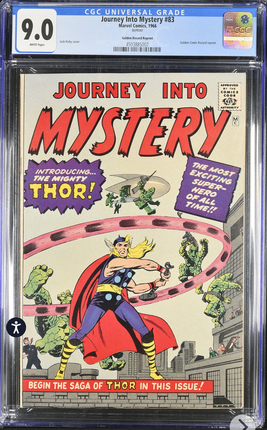 Journey into Mystery #83 Golden Record Reprint CGC 9.0 (Marvel, 1966) WHITE PAGES