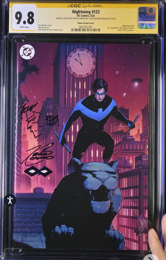 Nightwing #122 CGC SS 9.8 (DC Comics, 2025) Happy Valley Con Variant Signed & Sketched By Khoi Pham & Kevin Conrad