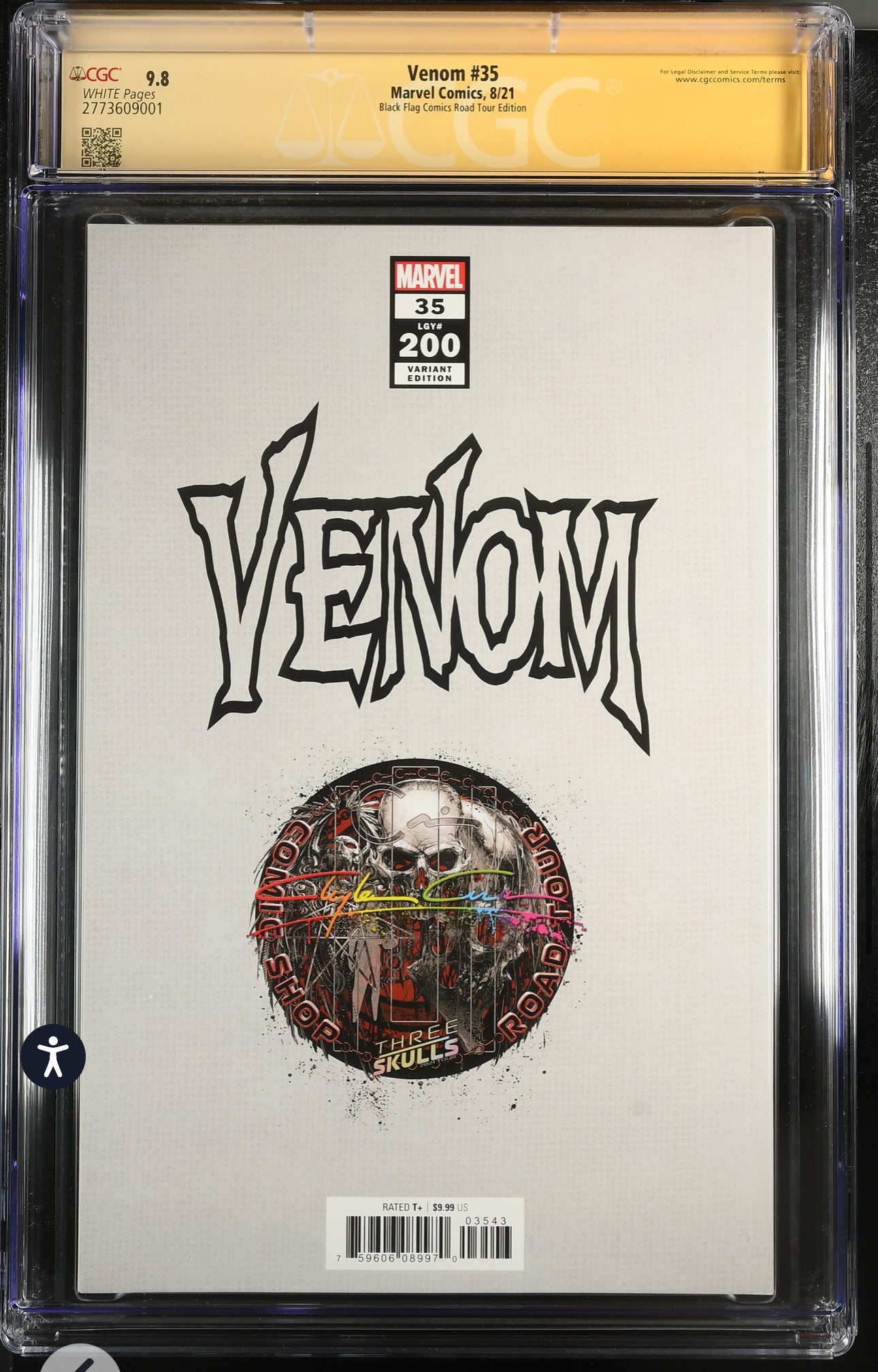 Venom #35 CGC SS 9.8 (Marvel, 2021) Black Flag Road Tour Signed by Clayton Crain