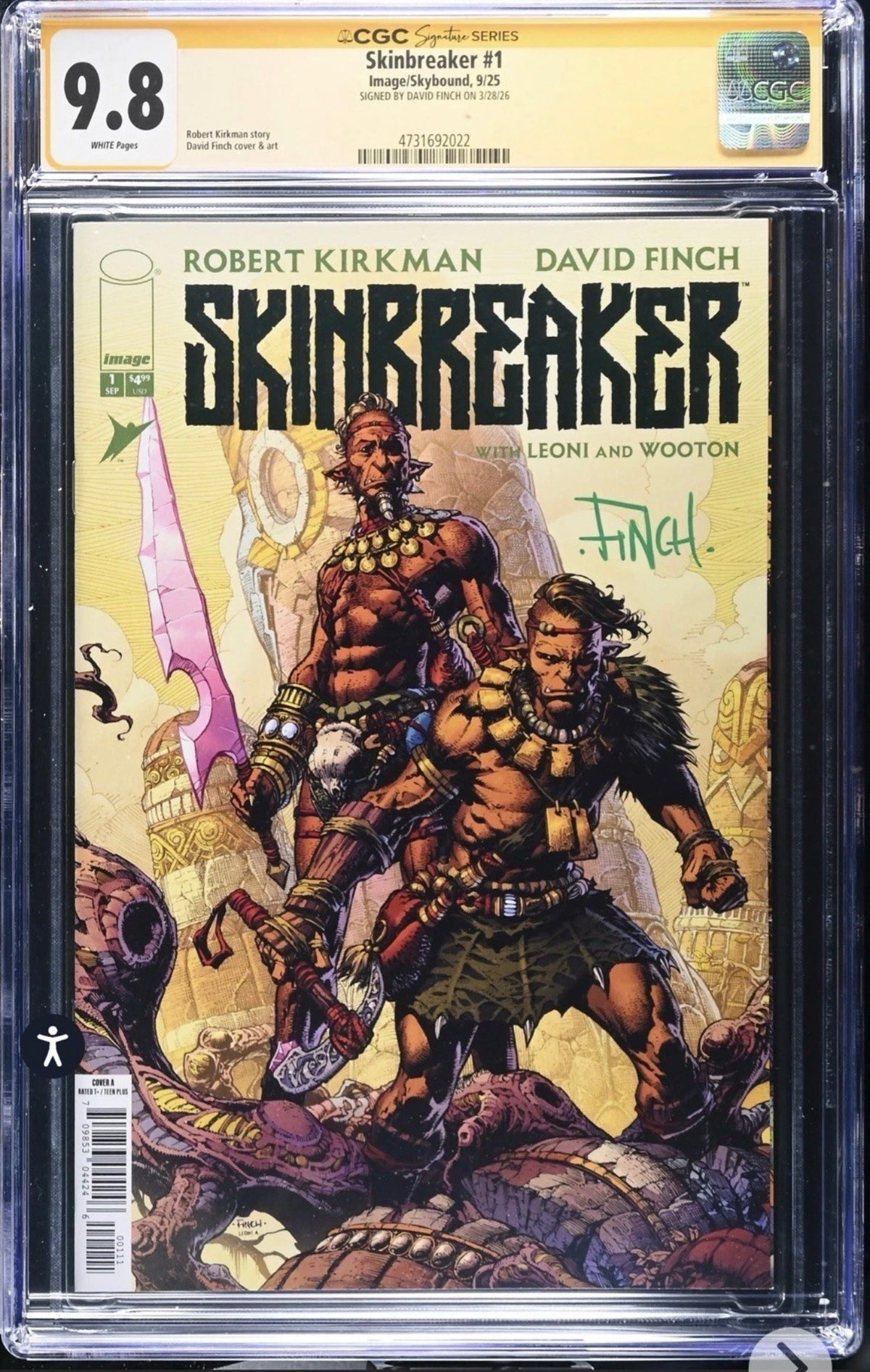 SKINBREAKER #1 CGC SS 9.8 Signed By David Finch (Image/Skybound, 2025)