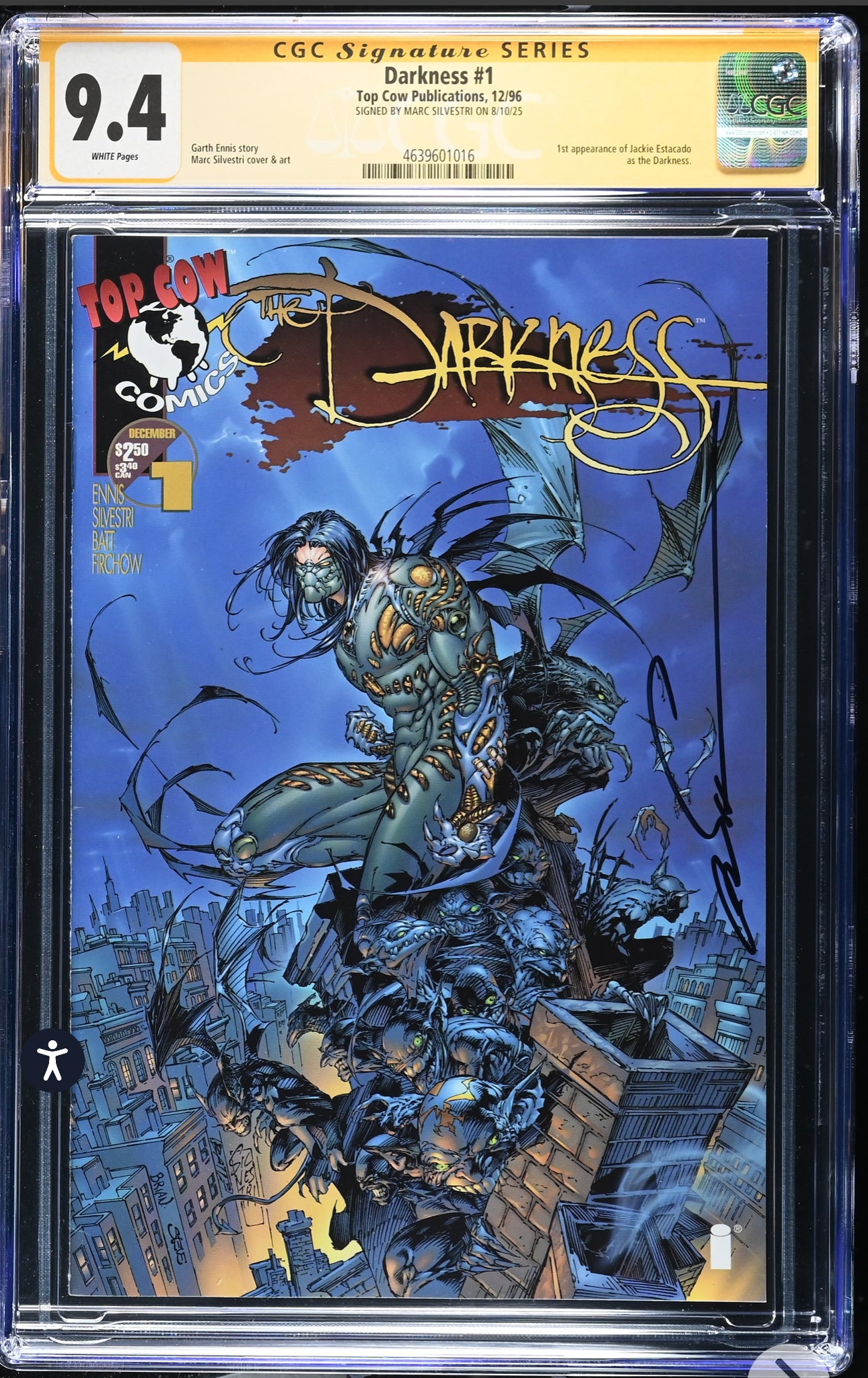 Darkness #1 CGC SS 9.4 (Top Cow/Image, 1996) Signed by Marc Silvestri