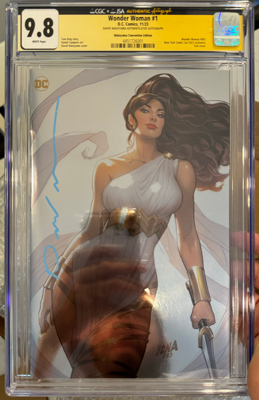 Wonder Woman #1 CGC x JSA 9.8 Signed by David Nakayama (DC, 2023) NYCC Foil Edition