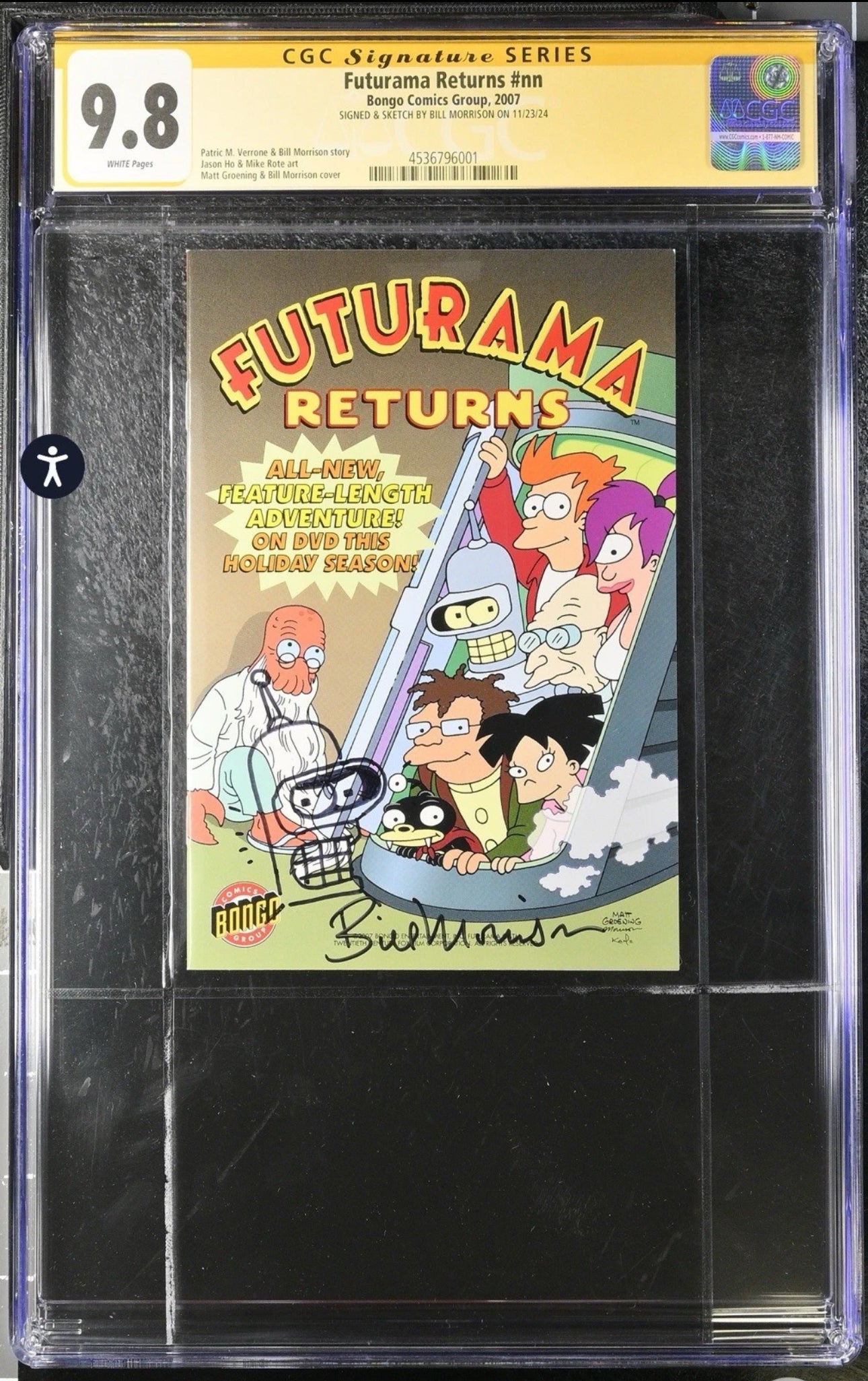 Futurama Returns CGC SS 9.8 Ashcan Mini Comic - Signed & Sketch by Bill Morrison