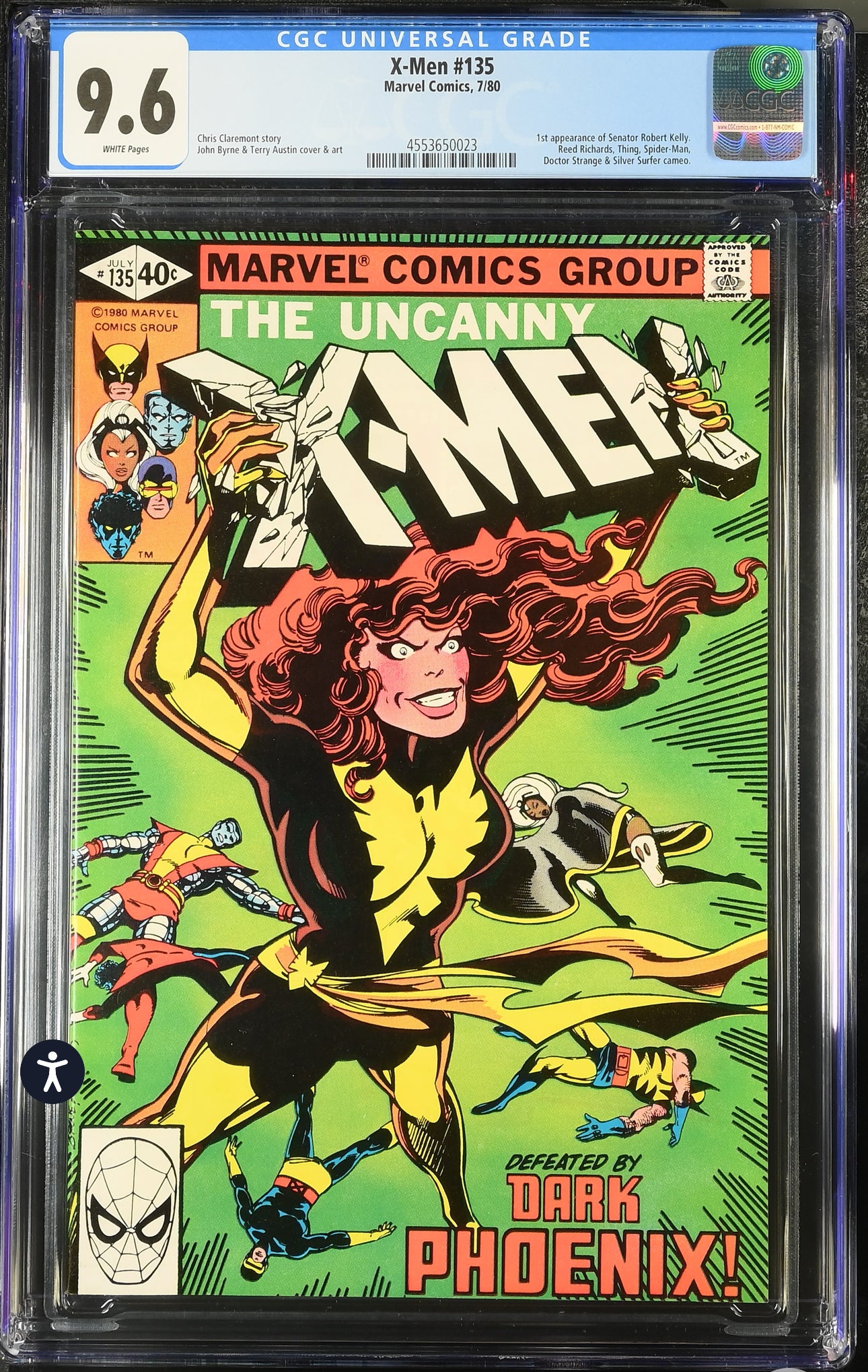 X-Men #135 CGC 9.6 (Marvel Comics 1980) 1st Appearance Senator Robert Kelly