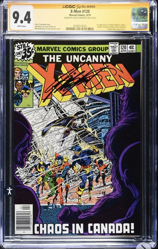 X-Men #120 CGC SS 9.4 Signed By Chris Claremont (Marvel, 1990) 1st Appearance of Alpha Flight in Cameo