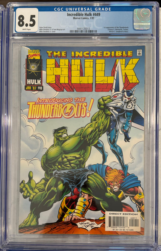 Incredible Hulk #449 CGC 8.5 (Marvel, 1st Series) 1st Appearance of The Thunderbolts