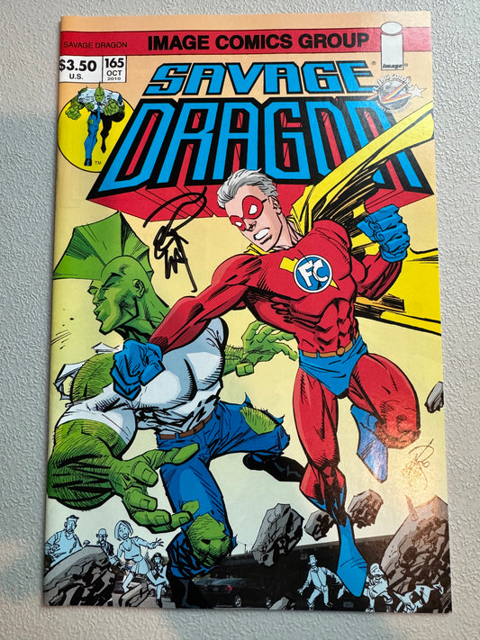 Savage Dragon #165 Signed by Erik Larsen (Image Comics, 2010) (Flying Colors Variant) Rare, Hard to Find