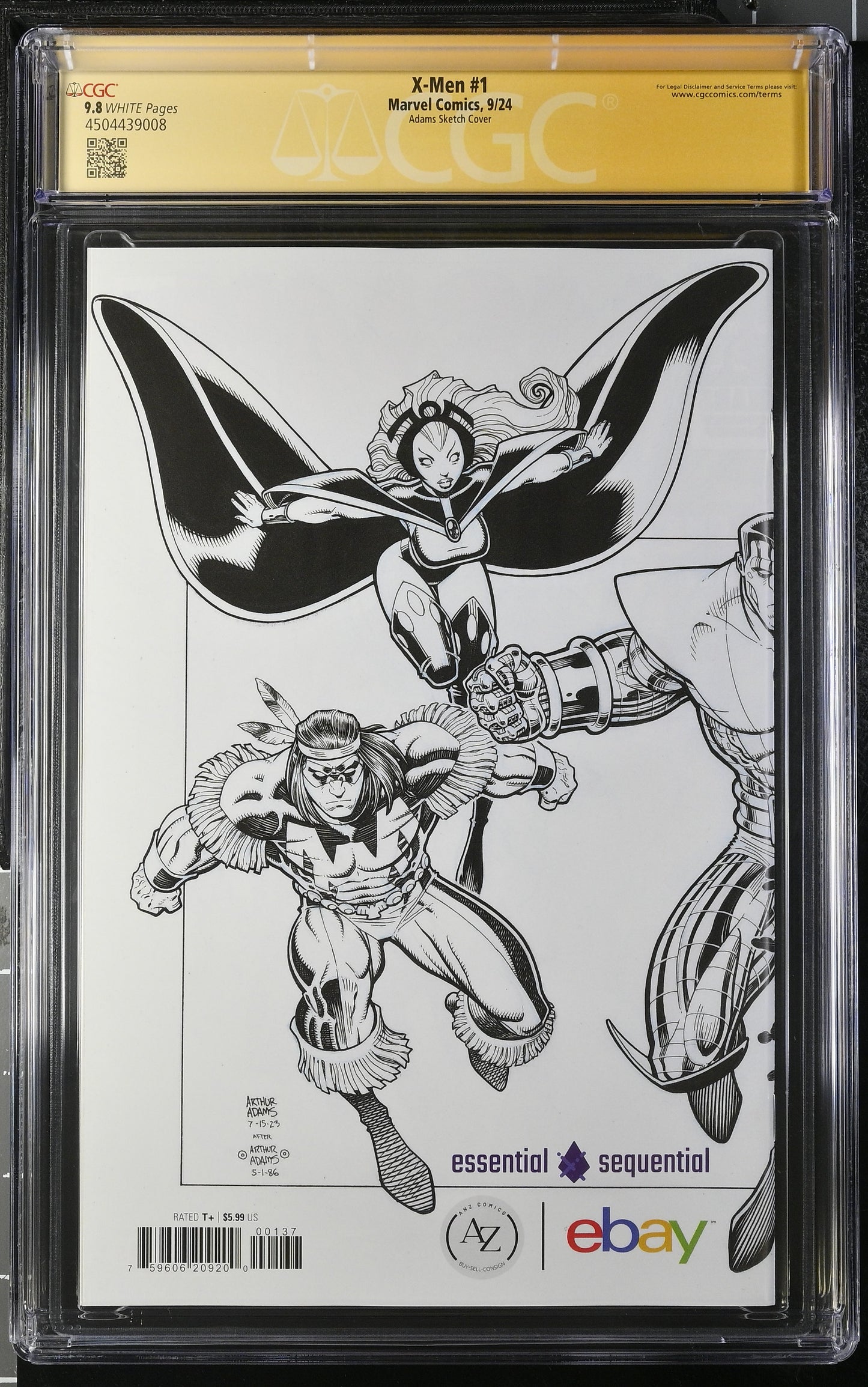 X-MEN #1 CGC SS 9.8 (Marvel, 2024) Adams Sketch Variant Signed By Arthur Adams & Ryan Stegman