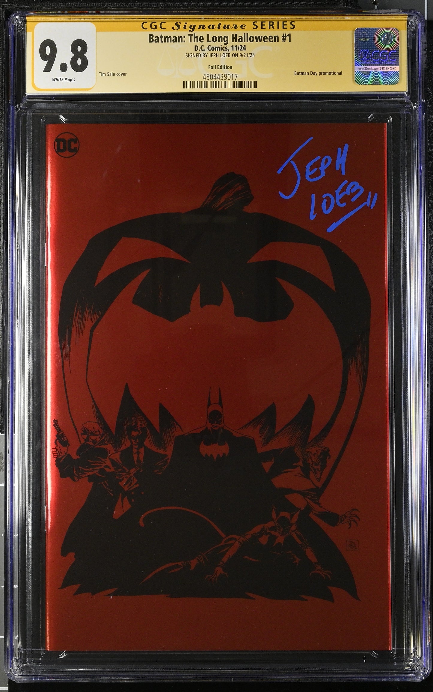 Batman: The Long Halloween #1 CGC SS 9.8 (2024) Batman Day Foil Signed By Jeph Loeb