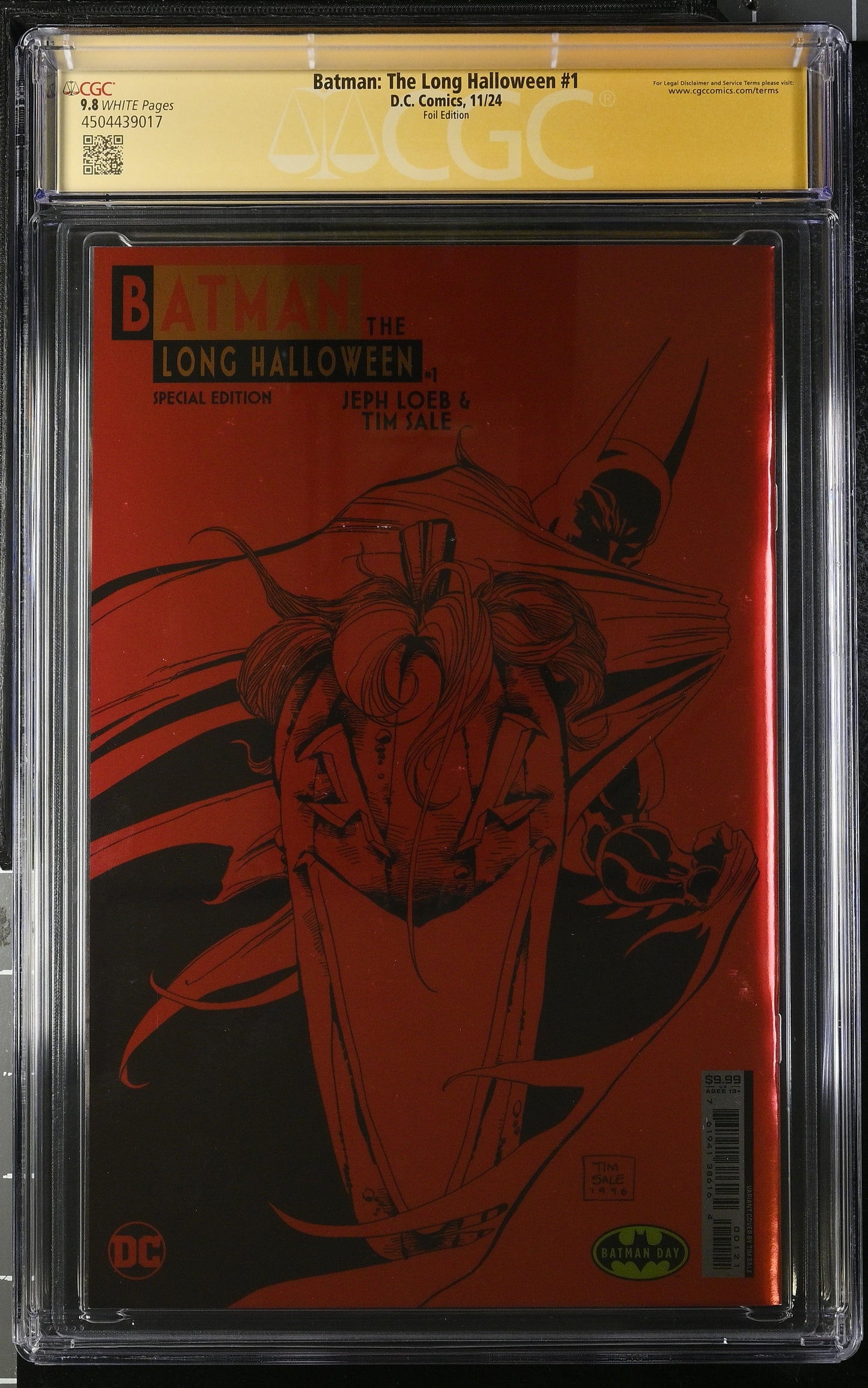 Batman: The Long Halloween #1 CGC SS 9.8 (2024) Batman Day Foil Signed By Jeph Loeb