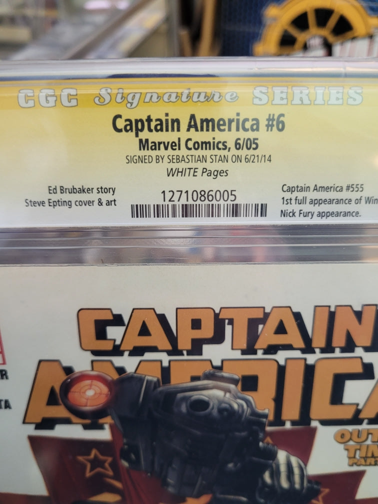 Captain America #6B CGC SS 9.6 (Marvel, 2005)Variant Signed by Sebastian Shaw