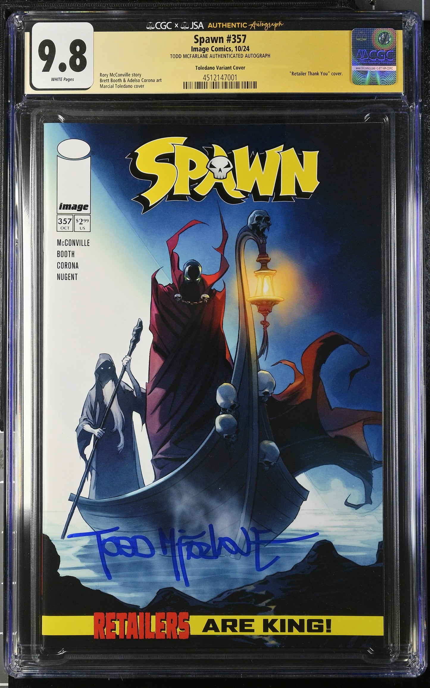 Spawn #357 (Image, 2024) CGC x JSA 9.8 (NYCC 2024 Retailer Thank You signed by Todd McFarlane ,Limited to 300 Copies)