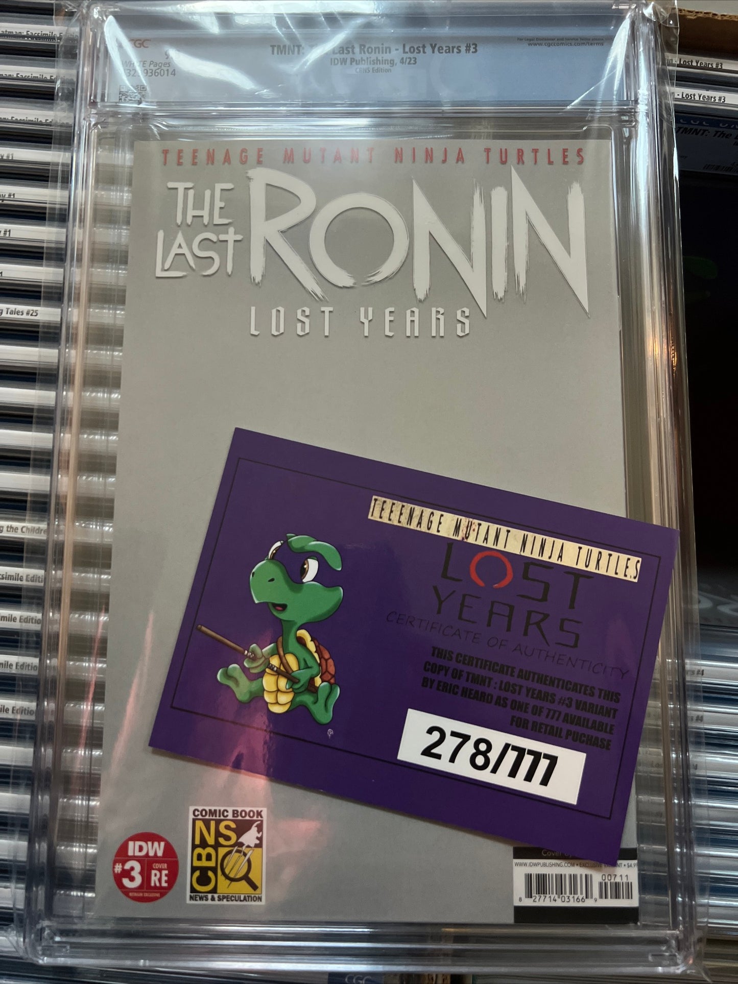 Teenage Mutant Ninja Turtles: The Last Ronin - Lost Years #3 CGC 9.8 (Eric Heard “Baby Donatello” Virgin Variant) 777 Limited Print Run