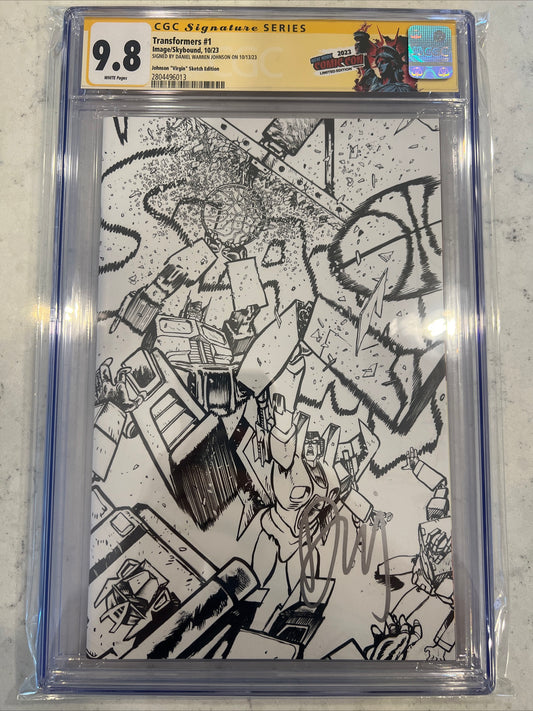 Transformers #1 (Image/Skybound) CGC SS 9.8 (Johnson Sketch NYCC Cover signed by Daniel Warren Johnson)