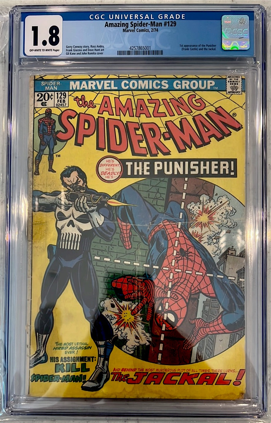 Amazing Spider-Man #129 CGC 1.8 (1st app of The Punisher)