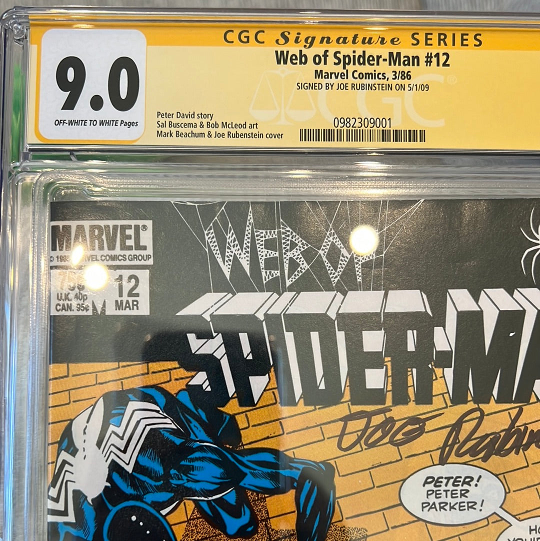 Web of Spider-Man #12 CGC SS 9.0 (signed by Joe Rubenstein)