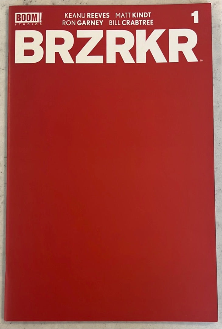 BRZRKR #1 (Boom! Studios) Blank Red Cover