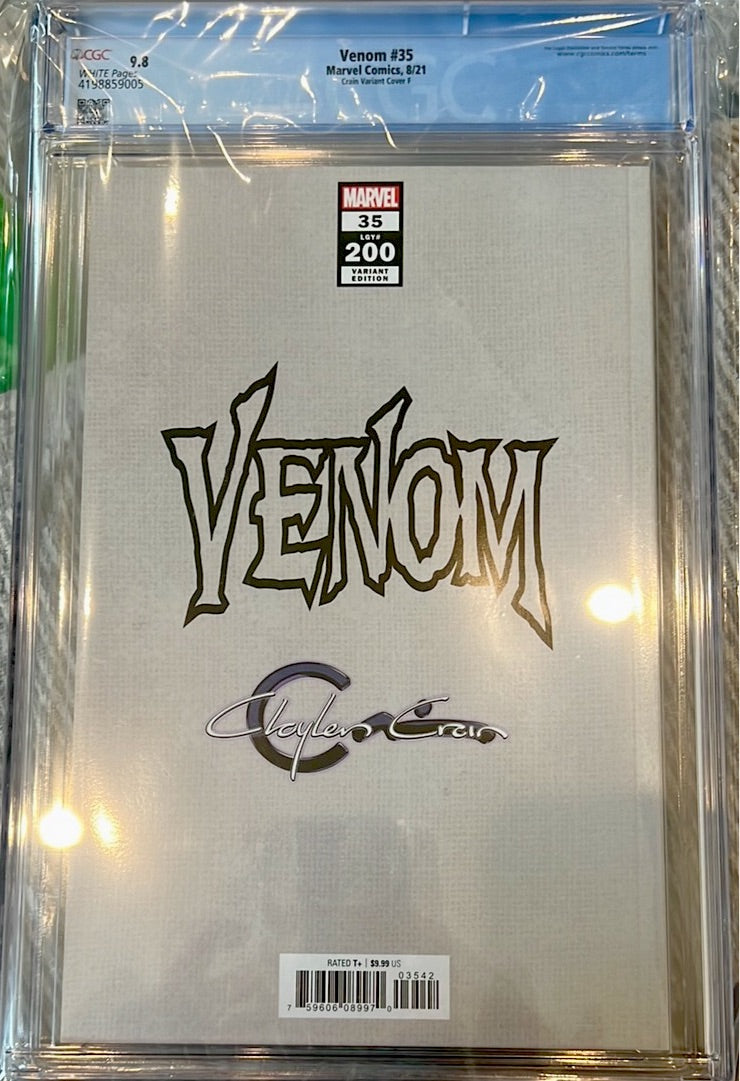 Venom #35 (2018) CGC 9.8 (Rare Boston Comic Con Clayton Crain Variant Cover)