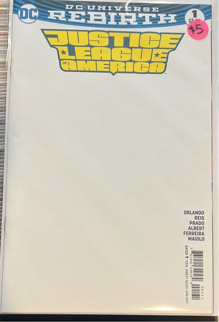 Justice League of America #1 (vol. 5) Blank Sketch Cover