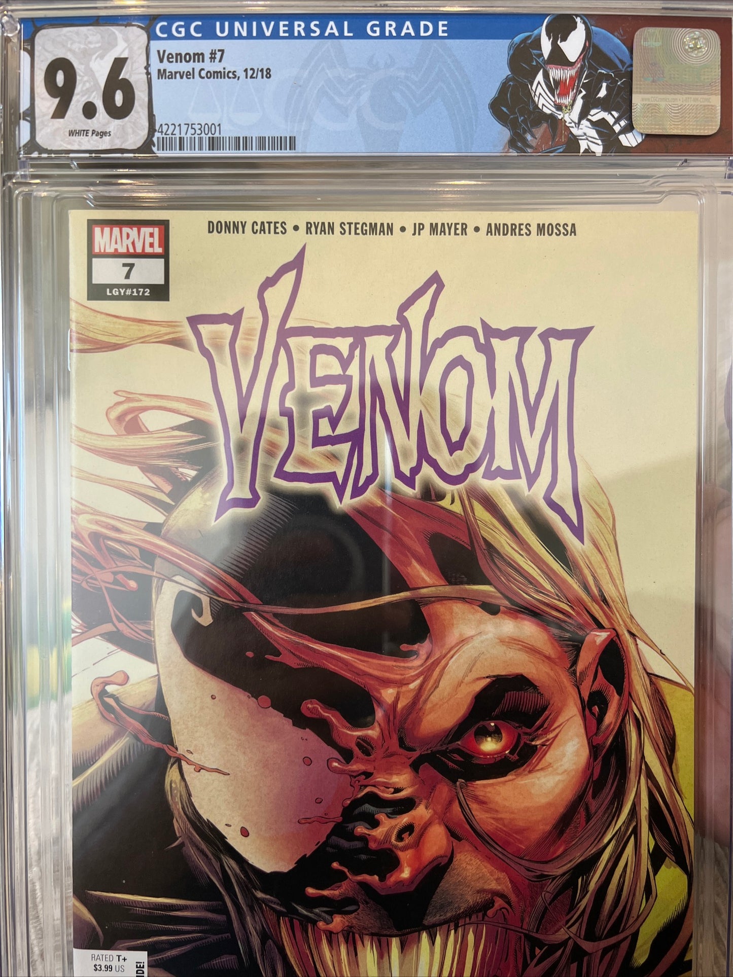 Venom #7 (2018) CGC 9.6 W/ Custom Venom Label (1st Cameo of Dylan Brock)