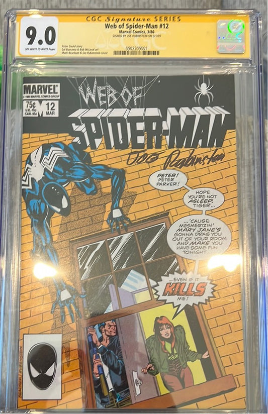 Web of Spider-Man #12 CGC SS 9.0 (signed by Joe Rubinstein)
