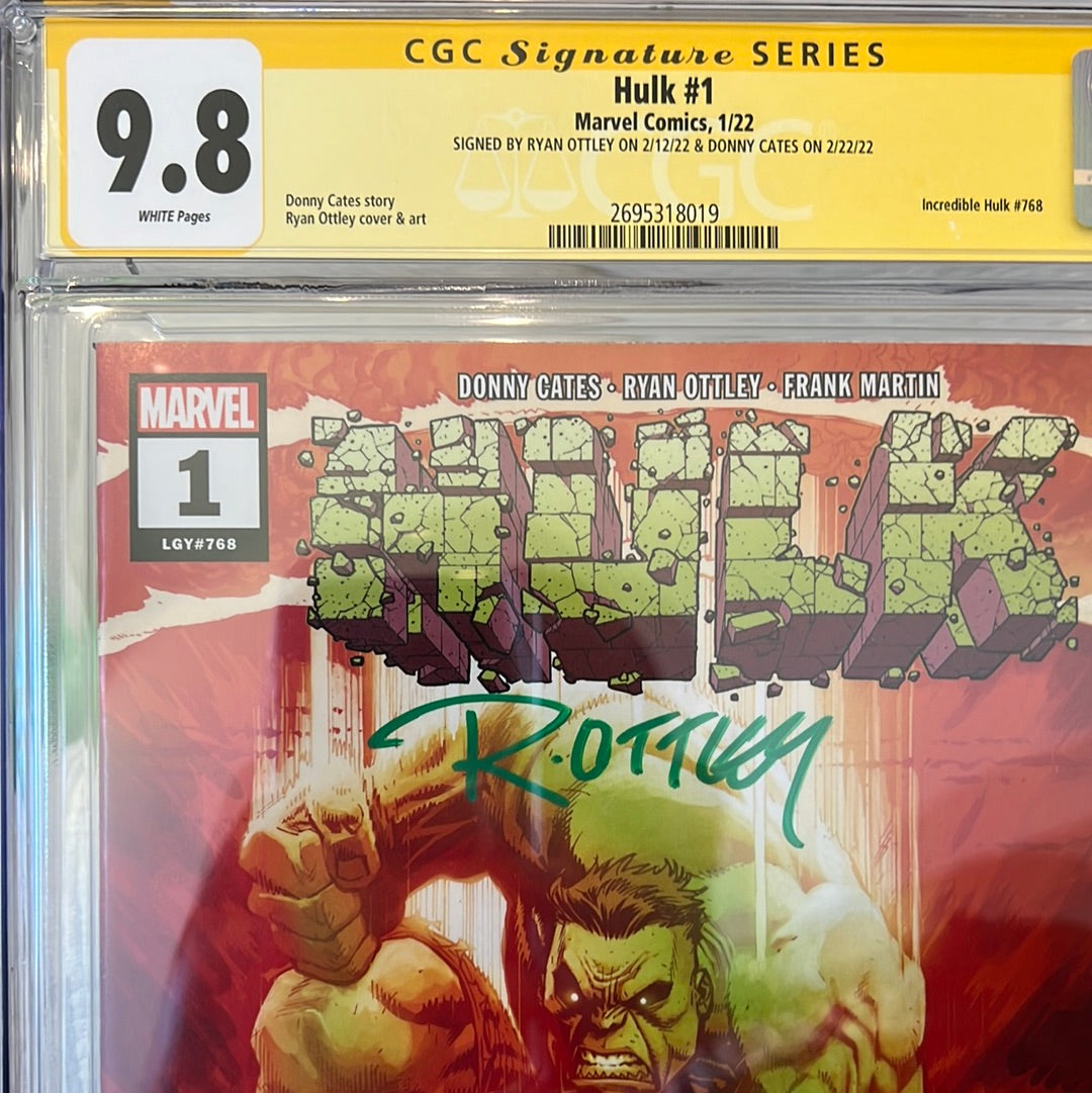 Hulk #1 (2022 Series) CGC SS 9.8 (Signed by Ryan Ottley & Donny Cates)