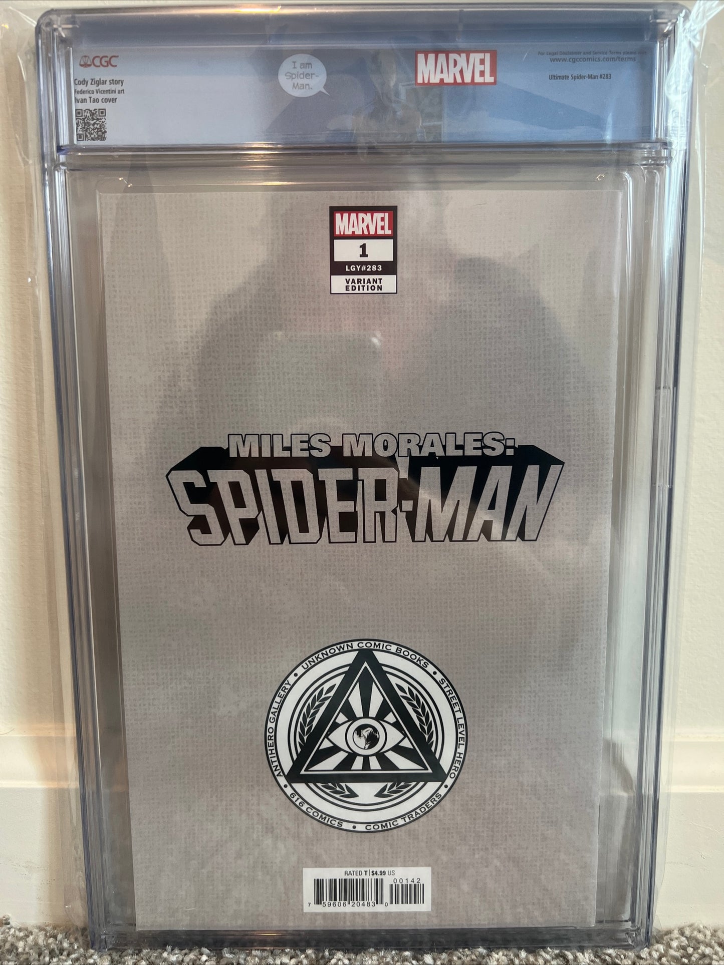 Miles Morales: Spider-Man #1 CGC 9.8 W/Miles Custom Label (Ivan Tao Virgin Cover)