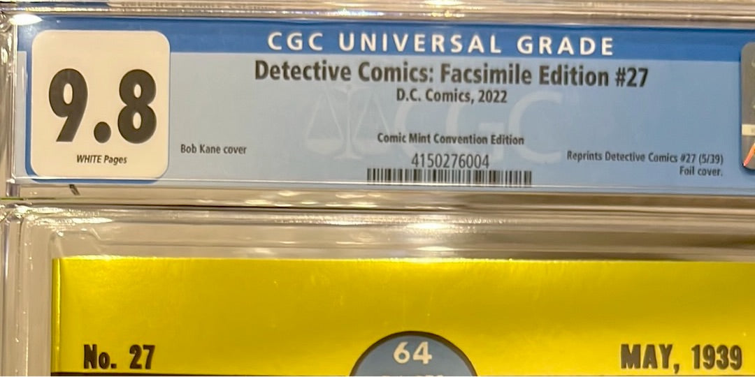 Detective Comics: Facsimile Edition #27 CGC 9.8 (New York Comic Con 2022 Comic Mint Convention Edition)